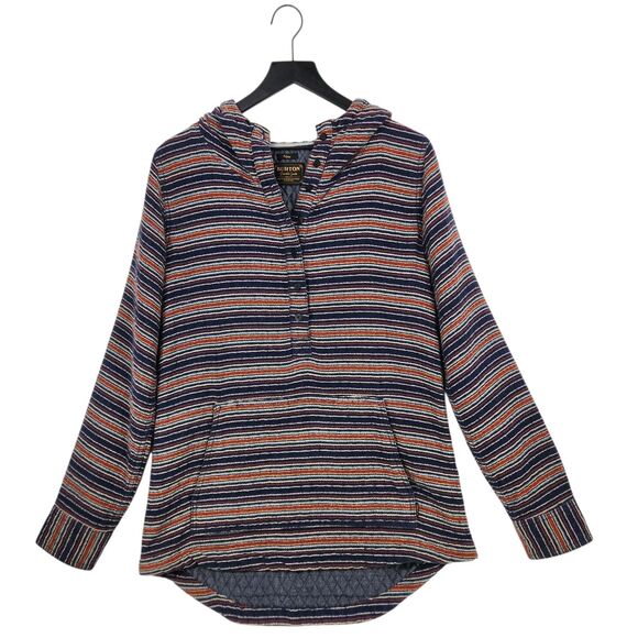 Burton Durable Goods Hoodie Large Multi Striped Pullover Snowboard Winter Grunge - Picture 1 of 11